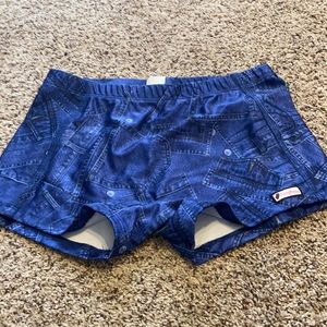 GIRLS DENIM STYLE JEAN SPANDEX SHORTS SIZE YL